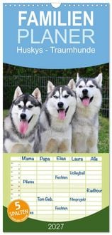 Produktbild: Familienplaner 2027 - Huskys - Traumhunde mit 5 Spalten (Wandkalender, 21 x 45 cm) CALVENDO