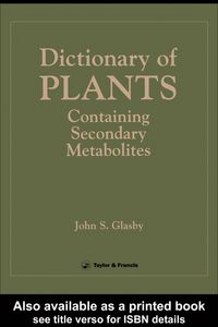 Produktbild: Directory Of Plants Containing Secondary Metabolites