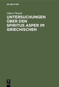 Produktbild: Untersuchungen &uuml;ber den Spiritus Asper im Griechischen