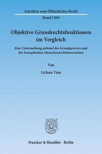 Produktbild: Objektive Grundrechtsfunktionen im Vergleich.