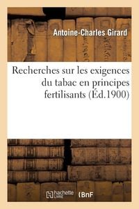 Produktbild: Recherches sur les exigences du tabac en principes fertilisants
