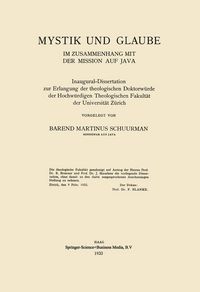 Produktbild: Mystik und Glaube im Zusammenhang mit der Mission auf Java