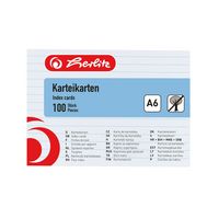 Produktbild: Herlitz Karteikarte A6 liniert wei&szlig; 100er Packung