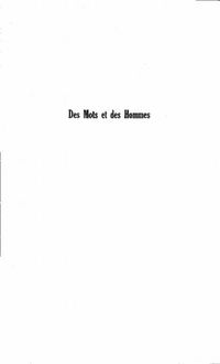 Produktbild: Des Mots Et des Hommes
