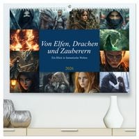 Produktbild: Von Elfen, Drachen und Zauberern - Ein Blick in fantastische Welten (hochwertiger Premium Wandkalender 2026 DIN A2 quer), Kunstdruck in Hochglanz