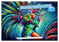 Produktbild: Blumige Vogelportr&auml;ts (Wandkalender 2027 DIN A3 quer), CALVENDO Monatskalender