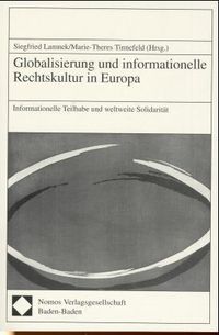 Produktbild: Globalisierung und informationelle Rechtskultur in Europa