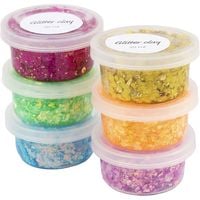Produktbild: Creativ Company Glitter Clay, Sortierte Farben, 6x20 ml