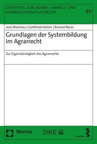 Produktbild: Grundlagen der Systembildung im Agrarrecht