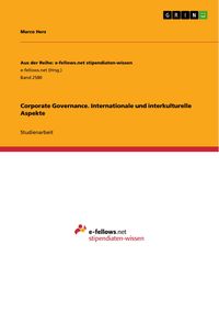 Produktbild: Corporate Governance. Internationale und interkulturelle Aspekte