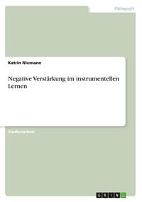 Produktbild: Negative Verst&auml;rkung im instrumentellen Lernen