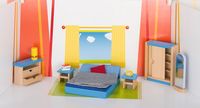 Produktbild: goki Puppenm&ouml;bel Schlafzimmer f&uuml;r Puppenhaus