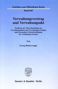 Bild vom Artikel Verwaltungsvertrag und Verwaltungsakt. vom Autor Georg Butterwegge