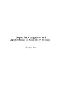 Produktbild: Logics for Coalgebras and Application to Computer Science