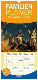 Produktbild: Familienplaner 2027 - Die wilden Hunde mit 5 Spalten (Wandkalender, 21 x 45 cm) CALVENDO