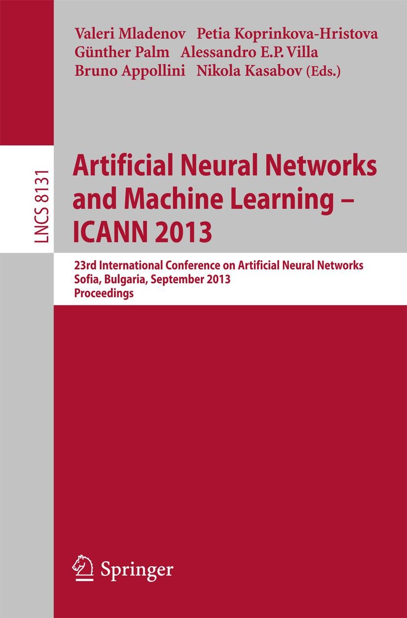Produktbild: Artificial Neural Networks and Machine Learning -- ICANN 2013