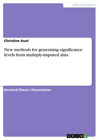 Produktbild: New methods for generating significance levels from multiply-imputed data