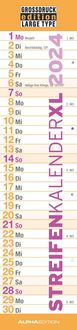 Bild vom Artikel GROSSDRUCK Streifenplaner XL 2024 - Streifenkalender - Wandplaner - Küchen-Kalender - 15x64 vom Autor 