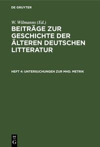Produktbild: Untersuchungen zur mhd. Metrik