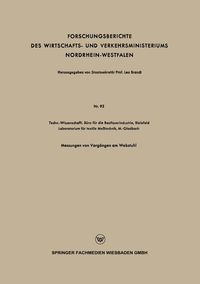 Produktbild: Forschungsberichte des Wirtschafts- und Verkehrsministeriums Nordrhein-Westfalen