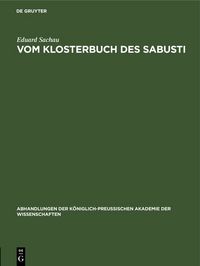 Produktbild: Vom Klosterbuch des Sabusti