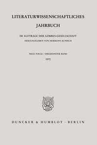 Produktbild: Literaturwissenschaftliches Jahrbuch.. Band 13/1972
