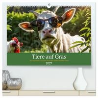 Produktbild: Tiere auf Gras - Der verr&uuml;ckte Cannabis-Kalender voller bekiffter Tiere (hochwertiger Premium Wandkalender 2027 DIN A2 quer), Kunstdruck in Hochglanz