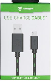 Snakebyte - USB charge:cable - für Xbox One Controller - PS4 & Xbox One, Ladekabel, kompatibel (3m Meshcable)