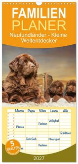 Produktbild: Familienplaner 2027 - Neufundl&auml;nder - Kleine Weltentdecker mit 5 Spalten (Wandkalender, 21 x 45 cm) CALVENDO