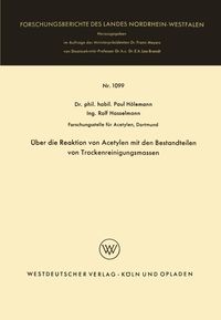 Produktbild: &Uuml;ber die Reaktion von Acetylen mit den Bestandteilen von Trockenreinigungsmassen