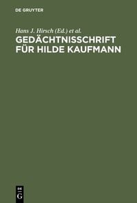 Produktbild: Ged&auml;chtnisschrift f&uuml;r Hilde Kaufmann