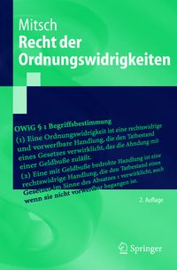 Bild vom Artikel Recht der Ordnungswidrigkeiten vom Autor Wolfgang Mitsch