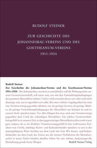 Bild vom Artikel Zur Geschichte des Johannesbau-Vereins und des Goetheanum-Vereins 1911-1924 vom Autor Rudolf Steiner