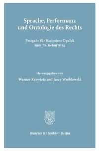 Produktbild: Sprache, Performanz und Ontologie des Rechts.