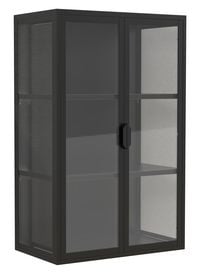 Produktbild: Stahl Wandvitrine H&auml;ngevitrine Vitrine Glas Flokas