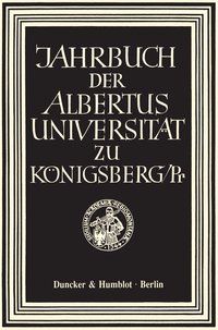 Bild vom Artikel Jahrbuch der Albertus-Universität zu Königsberg-Pr. vom Autor 
