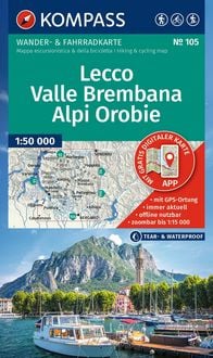 Produktbild: KOMPASS Wanderkarte 105 Lecco, Valle Brembana, Alpi Orobie 1:50.000