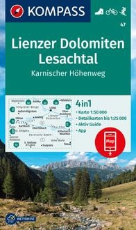 Bild vom Artikel KOMPASS Wanderkarte 47 Lienzer Dolomiten, Lesachtal, Karnischer Höhenweg 1:50.000 vom Autor 