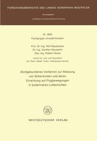 Produktbild: Bordgebundenes Verfahren zur Messung von Scherwinden und deren Einwirkung auf Flugbewegungen in bodennahen Luftschichten