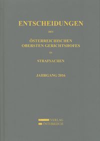 Produktbild: Entscheidungen des Österreichischen Obersten Gerichtshofes in Strafsachen