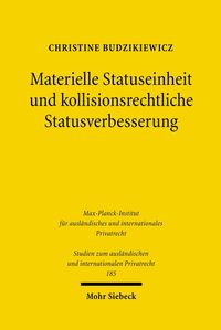 Produktbild: Materielle Statuseinheit und kollisionsrechtliche Statusverbesserung