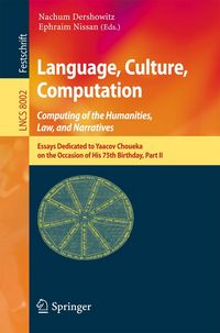 Produktbild: Language, Culture, Computation: Computing for the Humanities, Law, and Narratives