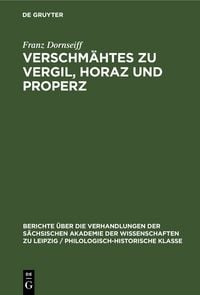 Produktbild: Verschm&auml;htes zu Vergil, Horaz und Properz