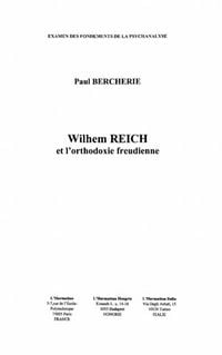 Produktbild: Wilhem reich et l'orthodoxiefreudienne