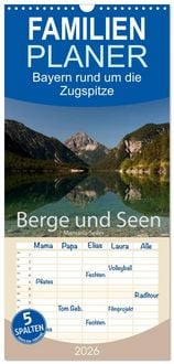 Produktbild: Familienplaner 2026 - Berge und Seen rund um die Zugspitze mit 5 Spalten (Wandkalender, 21 x 45 cm) CALVENDO