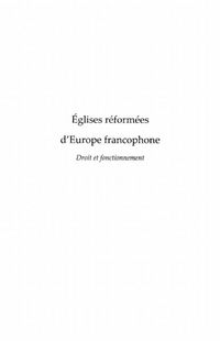 Produktbild: Eglises reformees d'europe francophone - droit et fonctionne