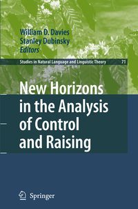 Produktbild: New Horizons in the Analysis of Control and Raising