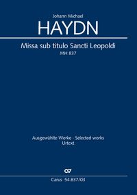 Produktbild: Missa sub titulo Sancti Leopoldi (Klavierauszug)