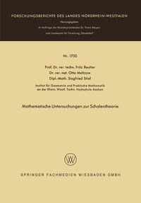 Produktbild: Mathematische Untersuchungen zur Schalentheorie