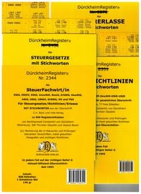 Produktbild: D&uuml;rckheimRegister&reg; STEUERFACHWIRT/IN f&uuml;r die Steuergesetze- Richtlinien + Erlasse mit Stichworten